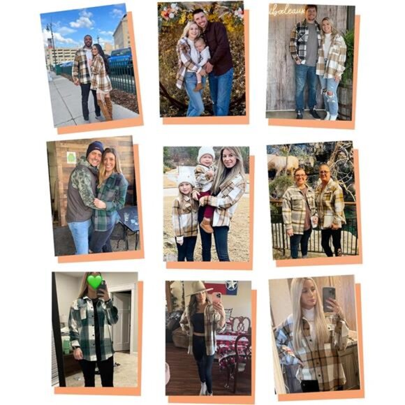 Women’s Casual Plaid Flannel Shacket – Button-Down, Long Sleeve Jaclet - Picture 6 of 7